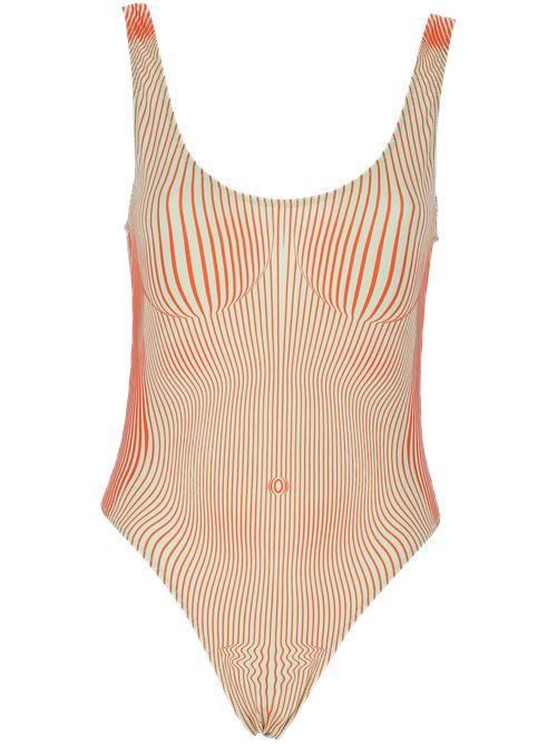 The pinstripe body morphing swimsuit JEAN PAUL GAULTIER | 25/33-F-MB022J5714216